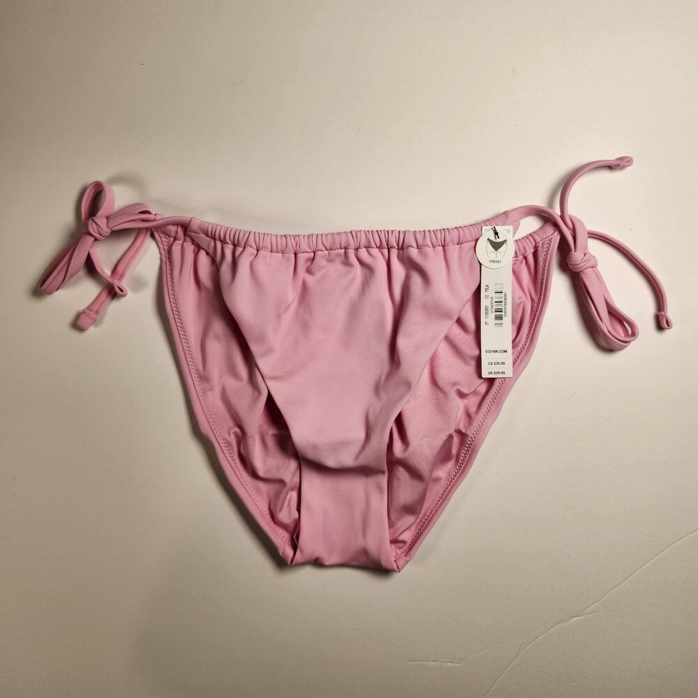 Victoria's Secret PINK Side Tie Cheeky Swim Bottom - Light Pink - Medium - NEW